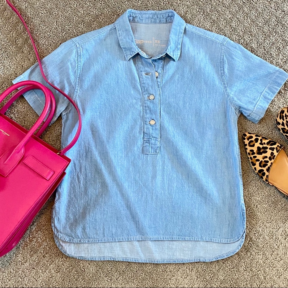 Gap Denim high-low top